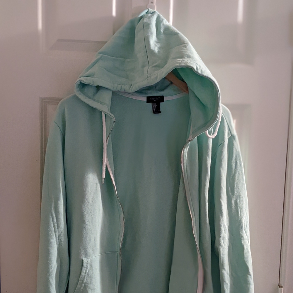 Men's mint green zipper hoodie size small